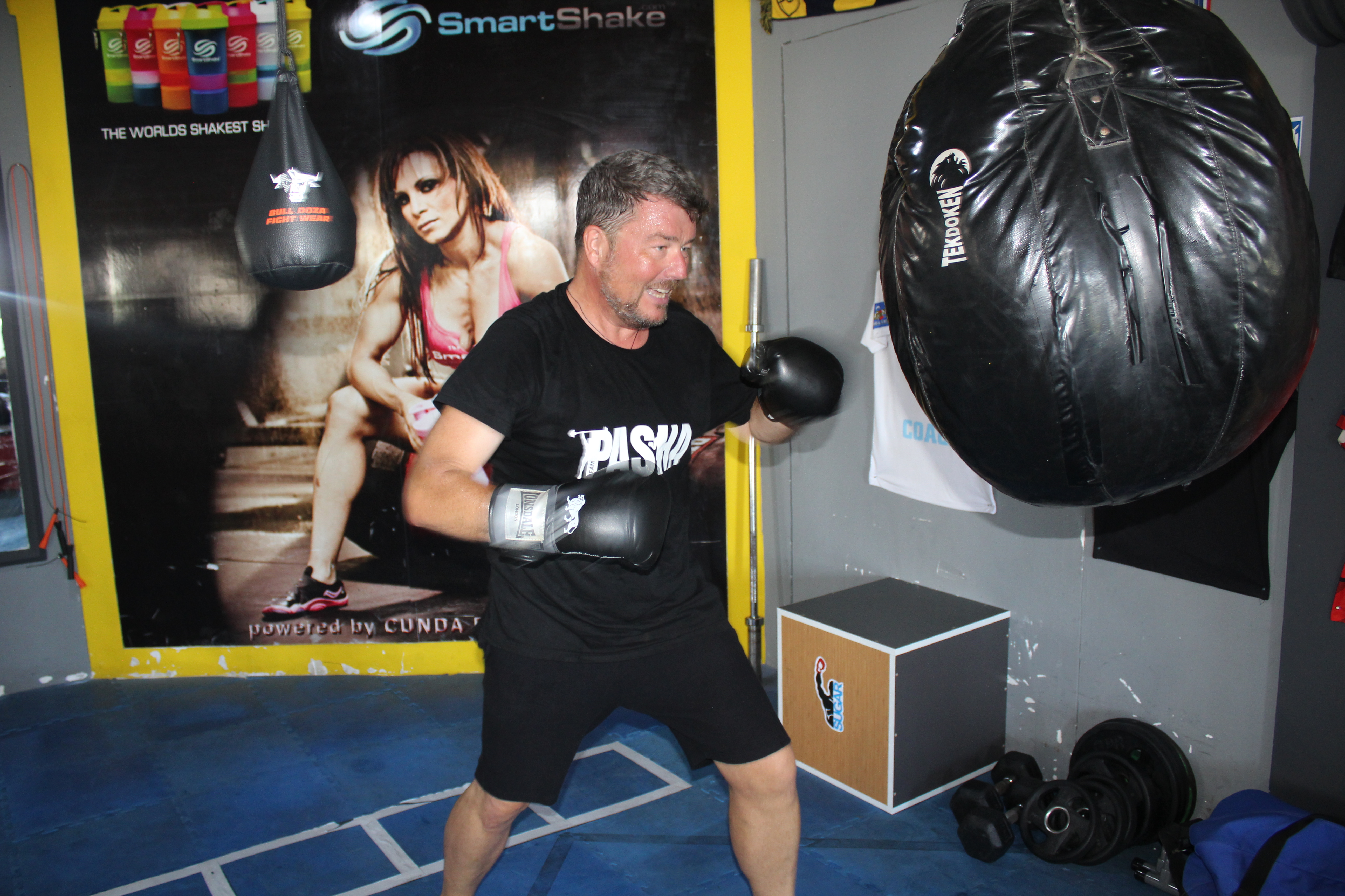 Andreas enjoying some bag work drills